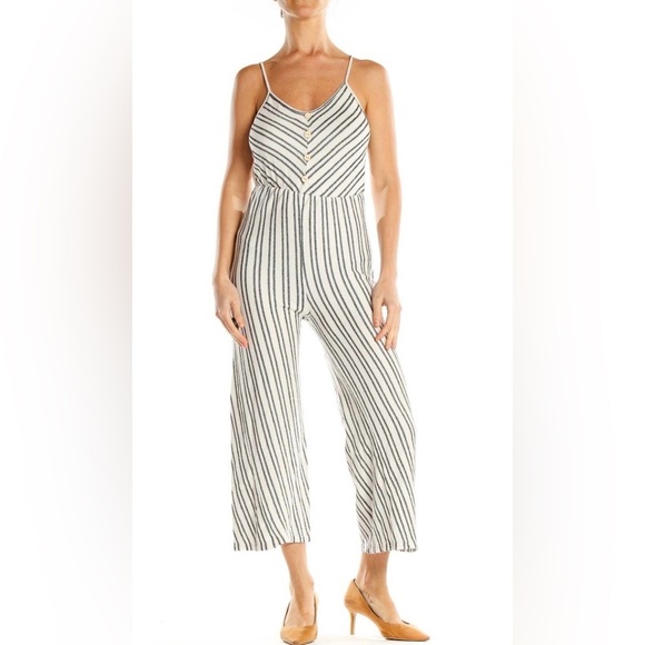 Caution To The Wind Pants - Anthropologie’s Caution To The Wind Striped Jumpsuit Size Large